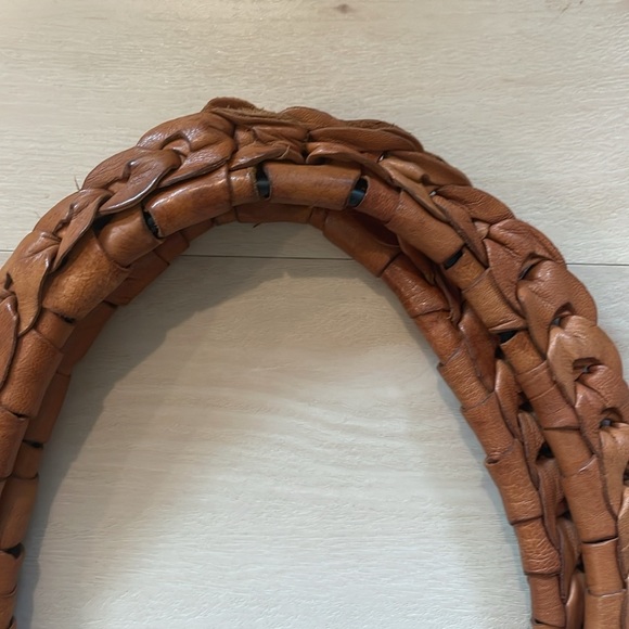 Vintage 70’s leather link boho large shoulder bag - Picture 5 of 13